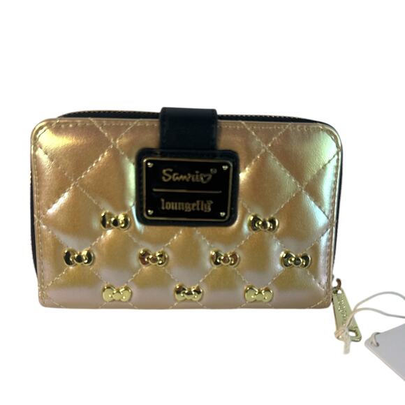 Hello Kitty 50th Anniversary Gold Wallet Loungefly New w/ Tags - Picture 2 of 9